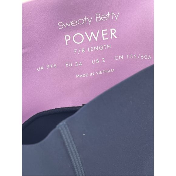 Sweaty Betty Legging Power Block Women’s XXS Blue Pink High Waist 7/8 Length New - Picture 7 of 13
